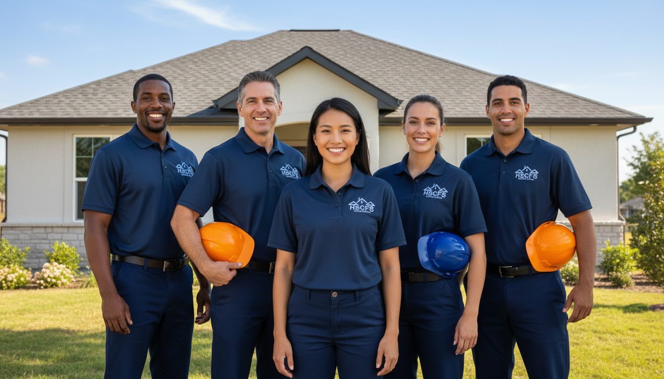 Professional roofing team